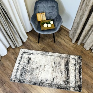 Covor Modern, Elegant, 120x180cm, gros si pufos, SHINNY V2, Negru/Gri/Alb