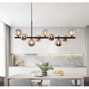 Lustra RFAN, Model 4786/10, Cu 10 Abajururi, 10 X G9, Negru