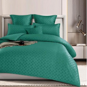 Lenjerie pat dublu,  FINET cu ELASTIC, 6 piese, Verde