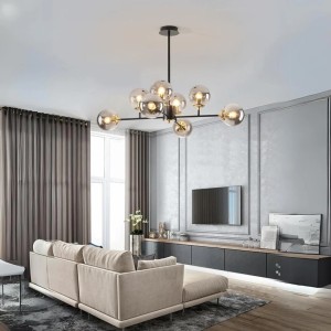 Lustra RFAN, Model MH2009/8, Cu 8 Abajururi, 8 X E27, Negru