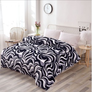 Patura pufoasa cocolino 200x230cm, 240g/mp, Gri-Negru, abstract