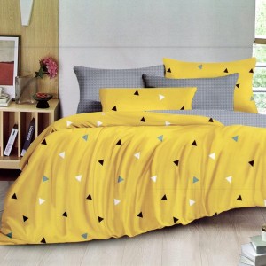 Lenjerie pat dublu, FINET, 6 piese, Galben, forme geometrice Lenjerie pat dublu, FINET, 6 piese, Galben, forme geometrice