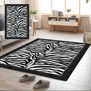 Covor Antiderapant, Animal Print, 80x150cm, Alb/Negru