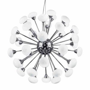 Lustra Tip Pendul RFAN, Cu 42 Abajururi, 42 X G9, Argintiu/Alb