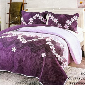 Cuvertură Pat Dublu, 3 Piese, Bumbac 100% Imprimat – Calitate Premium, cu Imprimeu Durabil, cod CSA-CV28