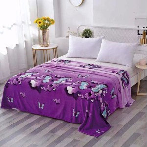 Patura pufoasa cocolino 200x230cm, 240g/mp, Mov, fluturi