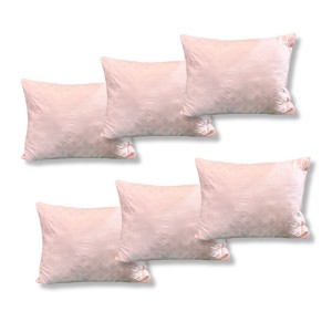 Set 6 perne dreptunghiulare 50x70cm Emboss (4+2 GRATIS), Fabricate in Romania, somon cu patratele