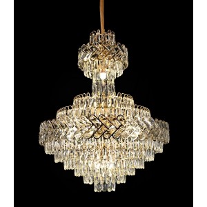 Candelabru RFAN, Model QS824/600x860, Textura Cristal, Metal, 15 X E27, Auriu