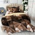 Lenjerie pat dublu, Super Pufoasa COCOLINO cu BLANITA, 4 piese, Maro, forme geometrice [2]