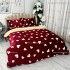 Lenjerie pat dublu, Super Pufoasa COCOLINO cu BLANITA, 4 piese, Rosu, inimioare [3]