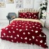 Lenjerie pat dublu, Super Pufoasa COCOLINO cu BLANITA, 4 piese, Rosu, inimioare [2]