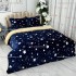 Lenjerie pat dublu, Super Pufoasa COCOLINO cu BLANITA, 4 piese, Bleumarin, ploaie de stele [3]