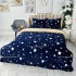 Lenjerie pat dublu, Super Pufoasa COCOLINO cu BLANITA, 4 piese, Bleumarin, ploaie de stele [4]