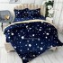 Lenjerie pat dublu, Super Pufoasa COCOLINO cu BLANITA, 4 piese, Bleumarin, ploaie de stele [2]