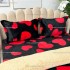 Lenjerie pat dublu, Super Pufoasa COCOLINO cu BLANITA, 4 piese, Negru-Rosu, inimioare [9]