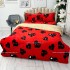 Lenjerie pat dublu, Super Pufoasa COCOLINO cu BLANITA, 4 piese, Rosu-Negru, inimioare [3]