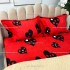 Lenjerie pat dublu, Super Pufoasa COCOLINO cu BLANITA, 4 piese, Rosu-Negru, inimioare [5]