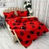 Lenjerie pat dublu, Super Pufoasa COCOLINO cu BLANITA, 4 piese, Rosu-Negru, inimioare [7]