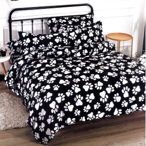 Lenjerie pat dublu, FINET, 6 piese, Negru, labute Lenjerie pat dublu, FINET, 6 piese, Negru, labute