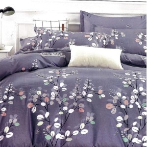 Lenjerie pat dublu, FINET, 6 piese, Gri, crengute Lenjerie pat dublu, FINET, 6 piese, Gri, crengute