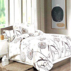 Lenjerie pat dublu, FINET, 6 piese, Gri, papadii Lenjerie pat dublu, FINET, 6 piese, Gri, papadii