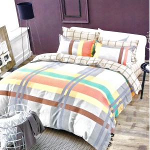Lenjerie pat dublu, FINET, 6 piese, Gri, dungi Lenjerie pat dublu, FINET, 6 piese, Gri, dungi
