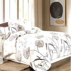 Lenjerie pat dublu, FINET, 6 piese, Bej, papadii Lenjerie pat dublu, FINET, 6 piese, Bej, papadii