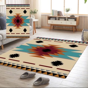 Covor Antiderapant, Design Traditional, 80x150cm, Crem/Portocaliu