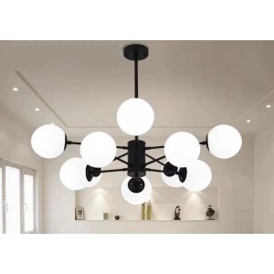 Lustra RFAN, Model 5506/10, Cu Abajururi, 10 X E27, Negru