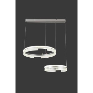 Lustra LED Tip Pendul RFAN, Model C23011/2, Cu Telecomanda, 3 Tipuri De Lumina, Inaltime Reglabila, 240W, Gri