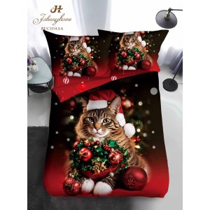 Lenjerie pat 1 PERSOANA, BUMBAC FINET, 4 piese, Identică cu Poza, Craciun, Roșu, Negru, pisicuta Lenjerie pat 1 PERSOANA, BUMBAC FINET, 4 piese, Identică cu Poza, Craciun, Roșu, Negru, pisicuta