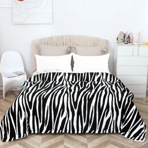 Patura CoCoLiNo, 195x210cm, Negru, Alb, zebra