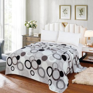 Patura pufoasa cocolino 200x230cm, 240g/mp, Gri, Negru, cercuri