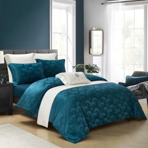 Lenjerie de Pat Dublu, Jacquard Finetat – 4 Piese, Luciu Satinat Rafinat și Confort Premium, Turquoise Lenjerie de Pat Dublu, Jacquard Finetat – 4 Piese, Luciu Satinat Rafinat și Confort Premium, Turquoise