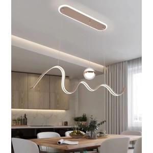 Pendul LED RFAN, Model 2076, Cu Telecomanda, 3 Tipuri De Lumina, Inaltime Reglabila, 97W, Gri