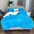  Pilota CoCoLiNo Fluffy, cu Blanita tip Sherpa, Alba, 200x230cm + 2 fete de perna 50x70cm, matlasata, Bleu intens [2]