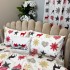 Set Lenjerie Pat Dublu Crăciun 4 Piese + 2 Draperii 150x235cm din Bumbac Ranforsat – Confort și Eleganță, Fabricat în România, Alb, Rosu, Gri, Galben, Reni, Stelute, Inimioare, Fulgi de Nea [7]