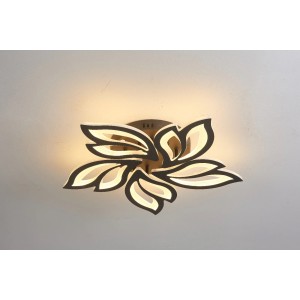 Lustra LED RFAN, Model K137-5, Cu Telecomanda, 3 Tipuri De Lumina, Intensitate Reglabila, 120W, Negru