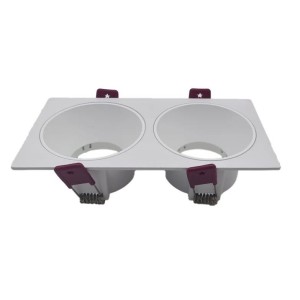 Rama Dubla, Pentru Spot Incastrat GU10, Alb