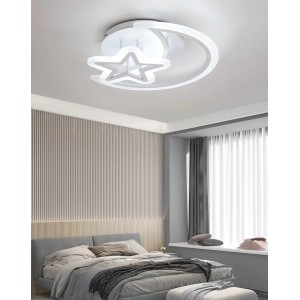 Lustra LED RFAN, Model K005, Cu Telecomanda, 3 Tipuri De Lumina, Intensitate Reglabila, 80W, Alb