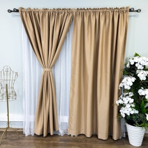 Set 2 Draperii Blackout CLASS Satinata cu fir fin de sclipici - 2m latime x 2.45m inaltime x Tiv lat - CR04