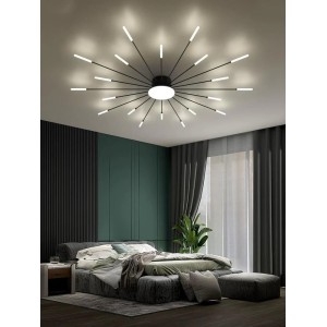 Lustra LED RFAN, Model R9139/20+1, Cu Telecomanda, 3 Tipuri De Lumina, Intensitate Reglabila, 15W, Negru/Auriu