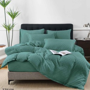 Lenjerie de Pat Dublu din Bumbac Tricotat - Set Premium 4 Piese cu Cearșaf Elastic și Imprimeu Satinat pentru Confort și Eleganță, Menta Lenjerie de Pat Dublu din Bumbac Tricotat - Set Premium 4 Piese cu Cearșaf Elastic și Imprimeu Satinat pentru Confort și Eleganță, Menta