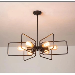 Lustra RFAN, Model 9938, Cu 6 Abajururi, 6 X E27, Negru