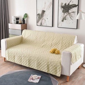 Cuvertura matlasata canapea 3 locuri, crem