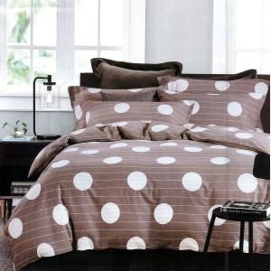 Lenjerie pat dublu, FINET, 6 piese, Maro, cercuri Lenjerie pat dublu, FINET, 6 piese, Maro, cercuri