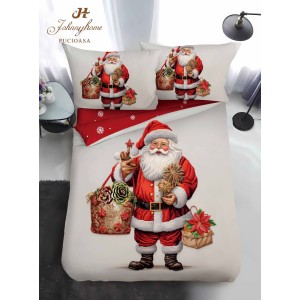 Lenjerie pat 1 PERSOANA, BUMBAC FINET, 4 piese, Identică cu Poza, Craciun, Gri, Roșu, Moș Crăciun Lenjerie pat 1 PERSOANA, BUMBAC FINET, 4 piese, Identică cu Poza, Craciun, Gri, Roșu, Moș Crăciun