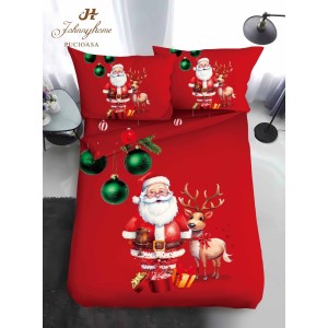 Lenjerie pat 1 PERSOANA, BUMBAC FINET, 4 piese, Identică cu Poza, Craciun, Roșu, Moș Craciun, ren Lenjerie pat 1 PERSOANA, BUMBAC FINET, 4 piese, Identică cu Poza, Craciun, Roșu, Moș Craciun, ren