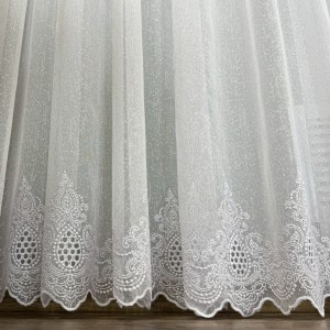 Perdea Aura din IN Brodat - 600cm x 240cm, Tiv lat, Alb