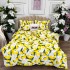 Lenjerie de Pat Dublu, Bumbac Ranforce, 6 piese, Croită cu Grija in Atelierul Cumparamisim - Lux Suprem, Rafinament Desăvârșit, Confort Regal, Alb, Galben, lămâi si flori de lămâi  [6]